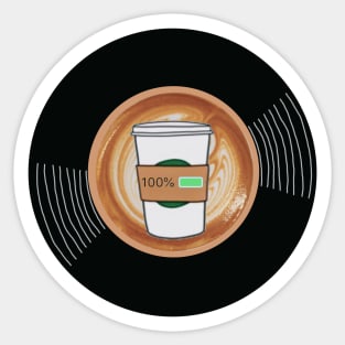 Vinyl - Coffee (Charges me up) Charging battery 100% Sticker